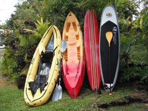 Kayaks and boards for Lilikoi House - use in Richardson's Beach Park